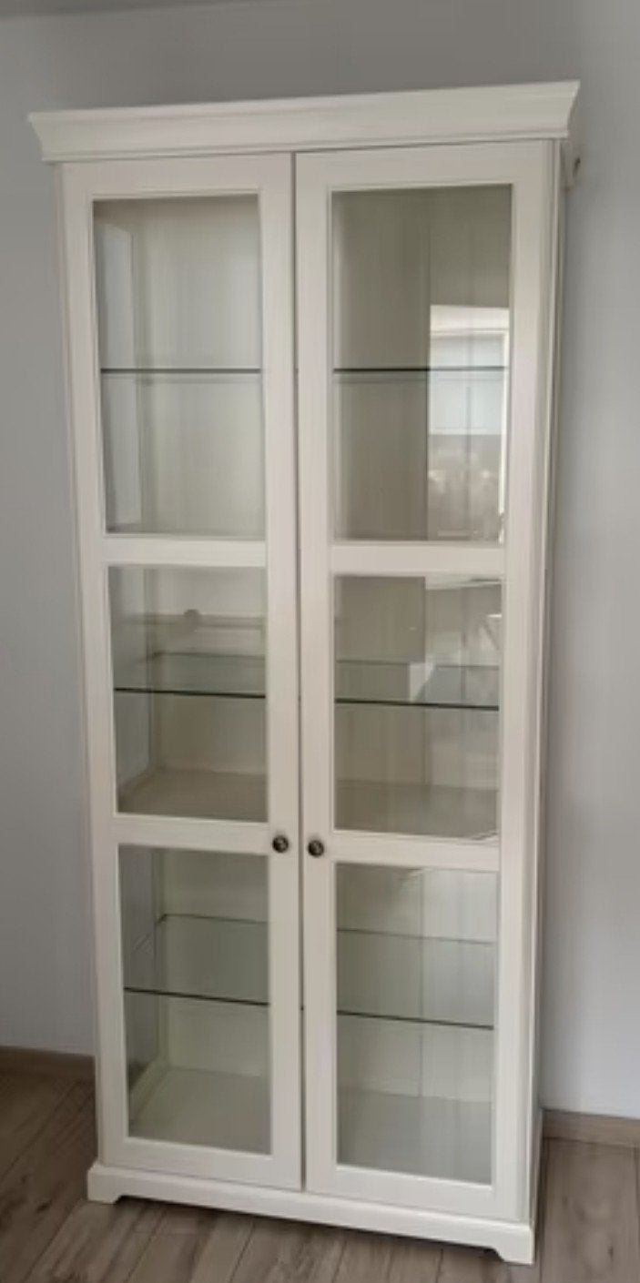 IKEA LIATORP Vitrinekast - Wit, Zo goed als nieuw, Ophalen, Met deur(en), 200 cm of meer, Overige houtsoorten