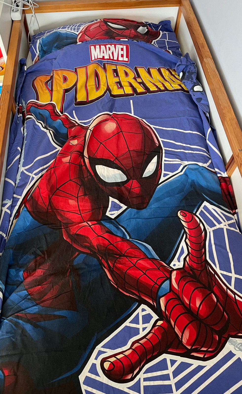 Dekbedovertrek Spiderman, Blauw, Dekbedovertrek, Ophalen of Verzenden, Zo goed als nieuw