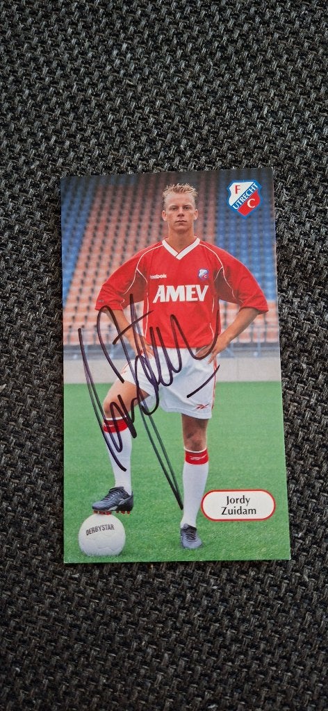 Spelerskaart met handtekening; Jordy Zuidam # FC Utrecht, Verzamelen, Ophalen of Verzenden, Nieuw, F.C. Utrecht, Spelerskaart
