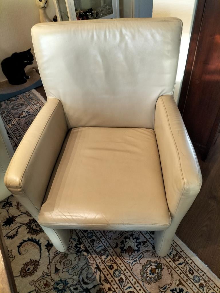 6 echt leren eetkamerstoelen., Huis en Inrichting, Fauteuils, Ophalen, Gebruikt, Minder dan 75 cm, Leer