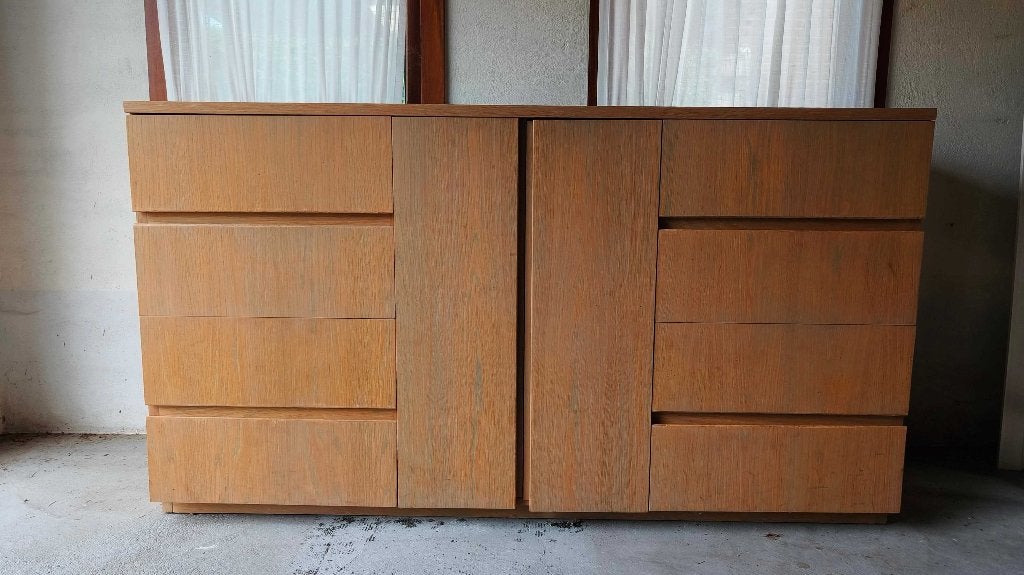 Eiken dressoir 180 cm breed, 100 cm hoog, Ophalen, Gebruikt, 150 tot 200 cm, Eikenhout