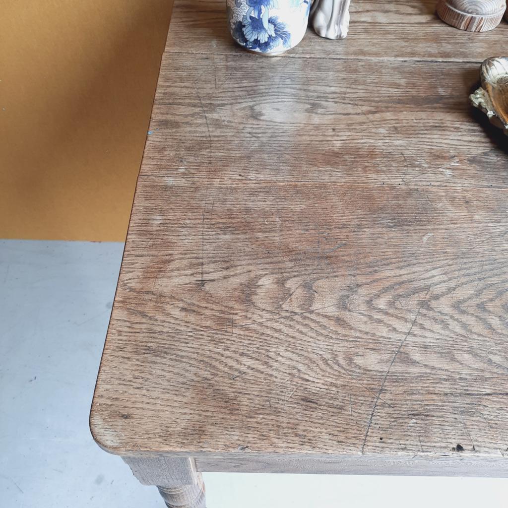 Eiken bijzettafel, eettafel of bureau - 75x72 cm, Ophalen, 50 tot 100 cm, Vintage, 50 tot 100 cm