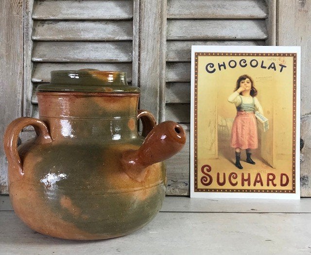 Provençaalse geglazuurde aardewerk daubiere kookpot, Antiek en Kunst, Ophalen of Verzenden