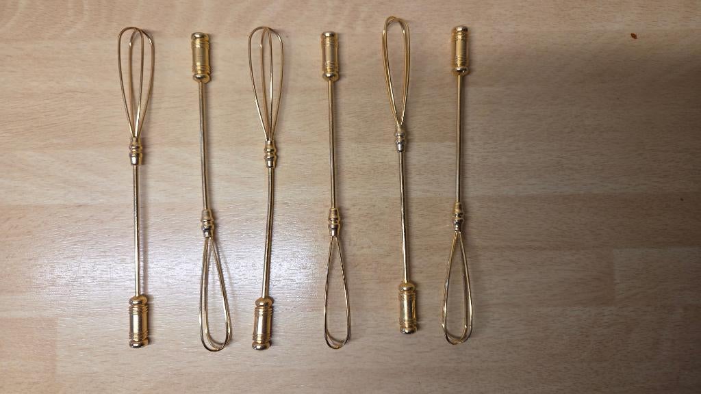 Set van 6 cocktailroerder, champagne roerders, drankroerders, Overige materialen, Overige typen, Ophalen of Verzenden, Zo goed als nieuw