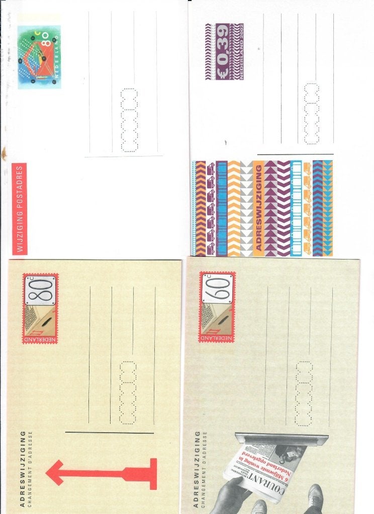 Partij Verhuiskaarten circa 70 postwaarden stukken, Ophalen of Verzenden, Briefkaart