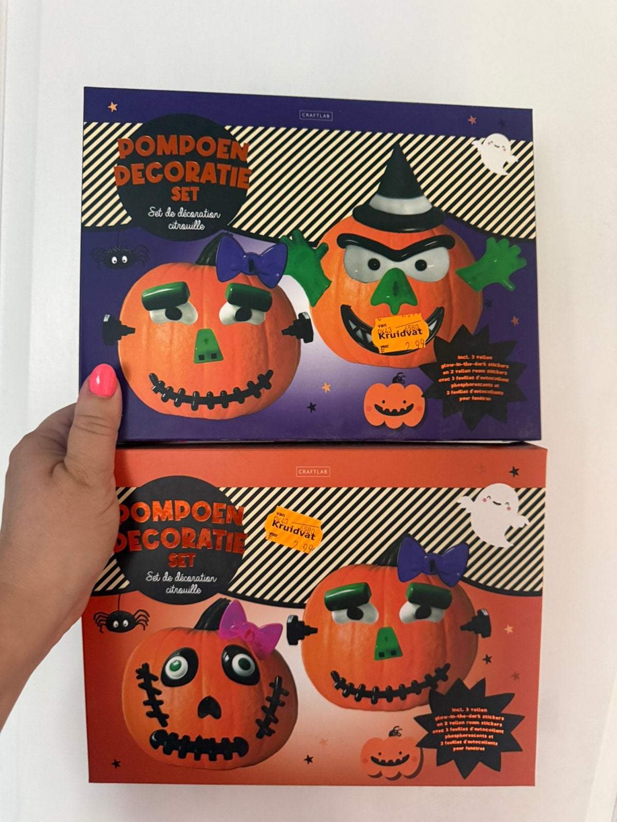 Halloween pompoen decoratie set, Ophalen, Nieuw, Versiering, Halloween of Griezel