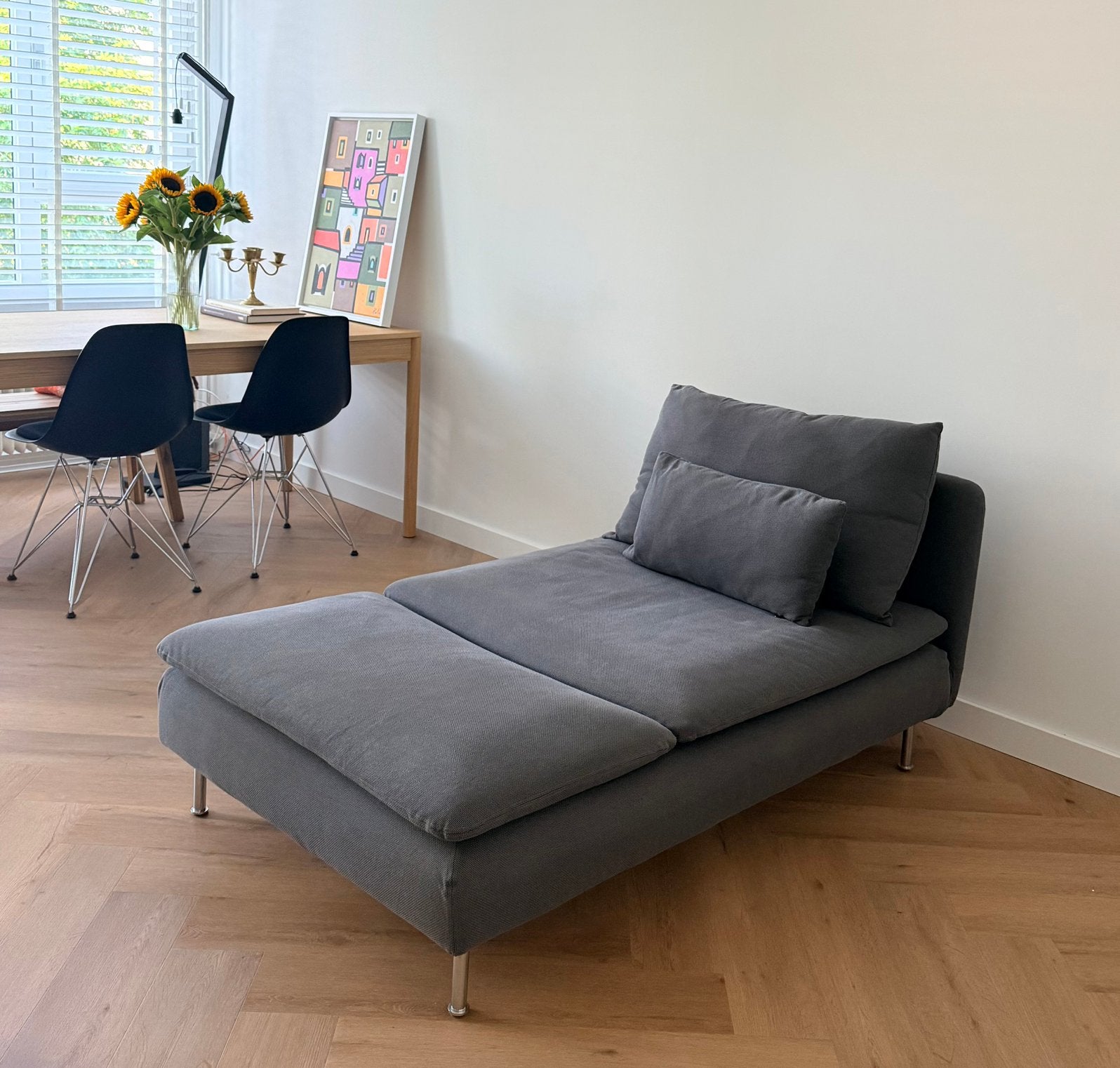 Soderhamn IKEA Fridtuna donkergrijs ZGAN, Eenpersoons, Ophalen of Verzenden, Zo goed als nieuw, Minder dan 150 cm