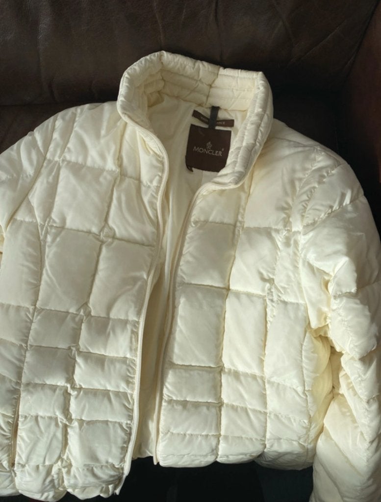 Real Vintage Moncler Jacket / Jas, Maat 38/40 (M), Wit, Ophalen of Verzenden, Zo goed als nieuw