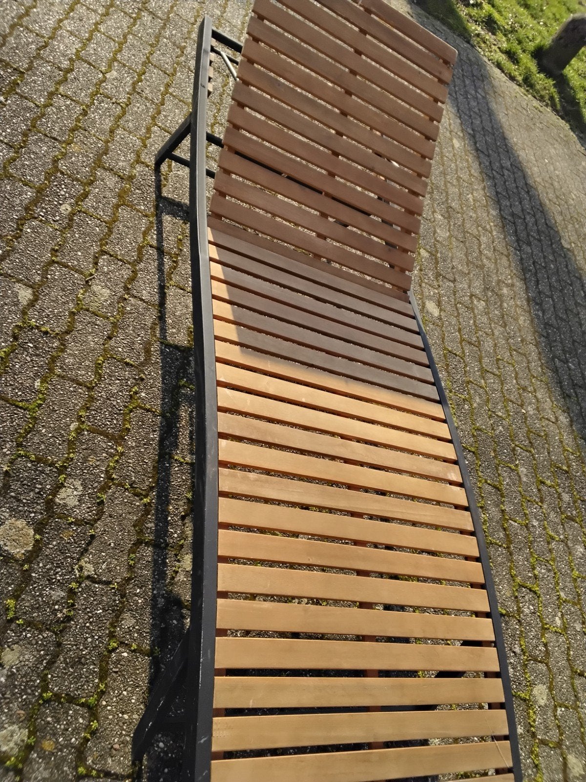 houten ligbed jisk 55.00, Ophalen, Zo goed als nieuw, Hout, Verstelbaar