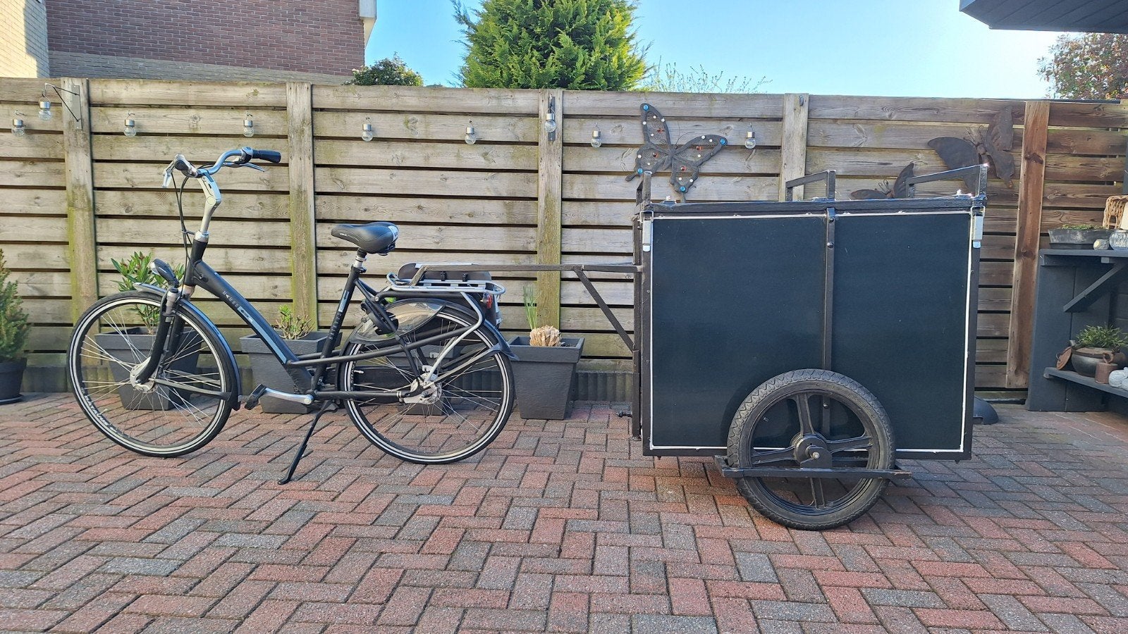 Stevige bagagekar/aanhanger voor fiets of scooter, Fietsen en Brommers, Fietsaccessoires | Aanhangers en Karren, Ophalen, 80 kg of meer