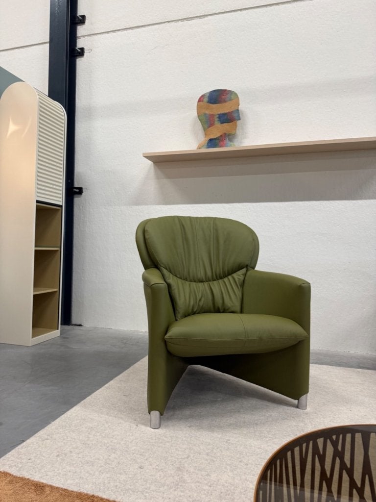 Nieuw Leolux Excalibur Fauteuil groen leer design stoel, Huis en Inrichting, Leolux, Info@leolux.nl, Nieuw, Ophalen of Verzenden