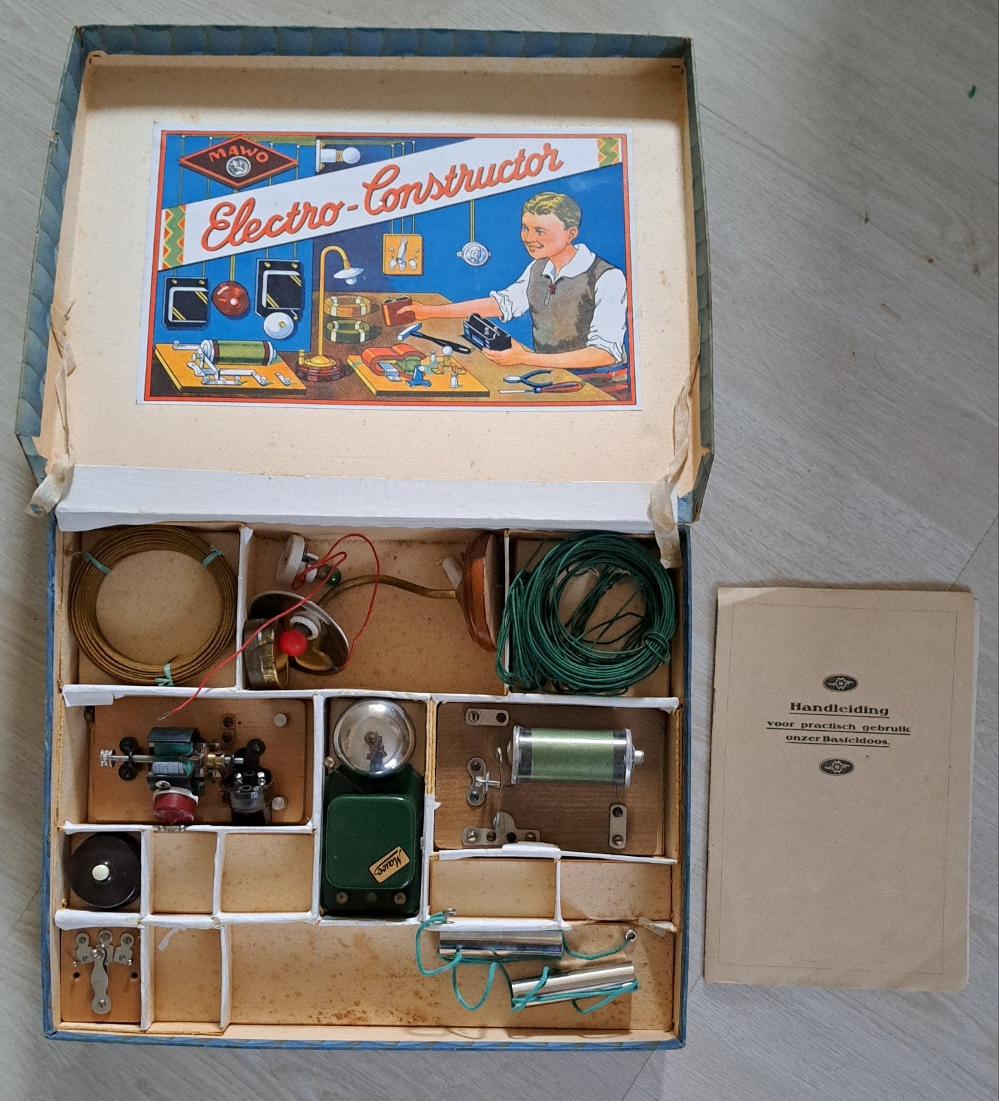 Vintage MAWO Electro-Constructor Bouwdoos met Handleiding, Ophalen of Verzenden, Gebruikt, Bouwen, Met geluid