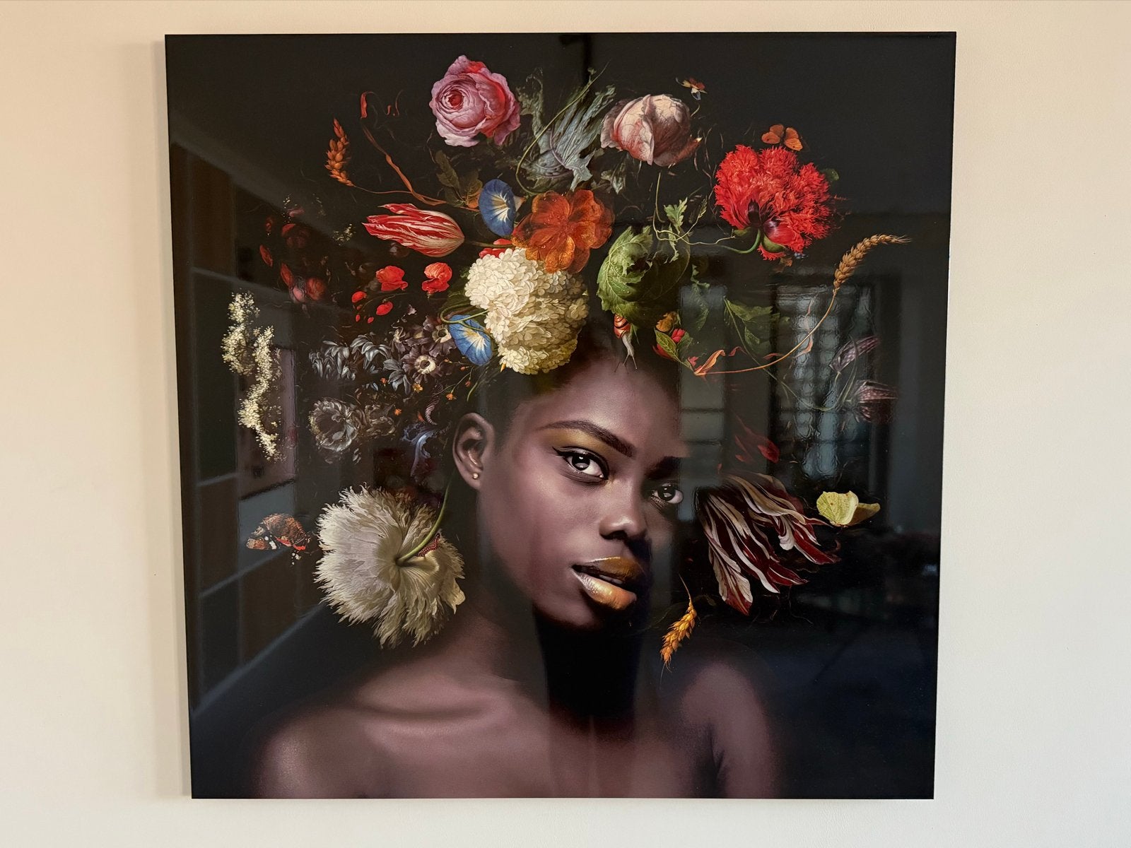Prachtige moderne kunstprint: Vrouw met bloemen, Antiek en Kunst, Kunst | Schilderijen | Klassiek, Ophalen, Portret of Personen
