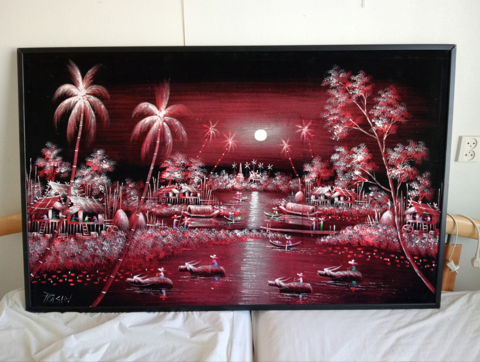 Thais schilderij op doek - Tropisch landschap 140x87cm, Ophalen