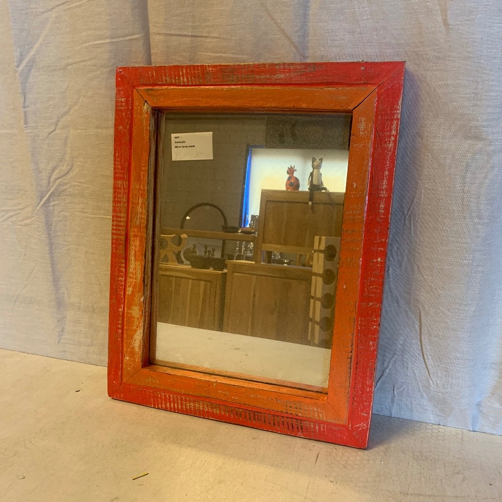 houten spiegel - Balinees sloophout - 50 x 40 cm -TTM Wonen, TTM Wonen, Meubels – (Perzische) Tapijten en Woonaccessoires, Minder dan 50 cm