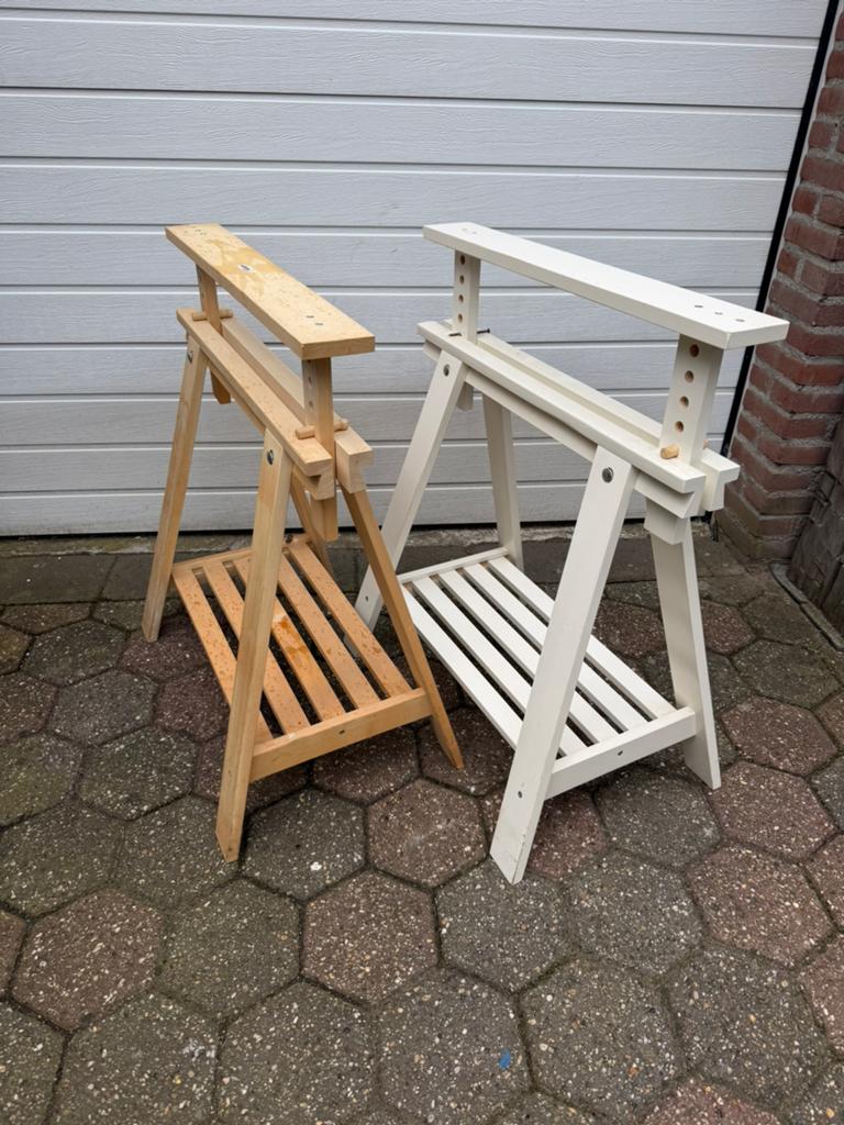IKEA Mittback schragen (set van 2) - 58 x 70/93 cm, Ophalen of Verzenden, Gebruikt