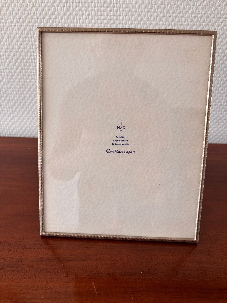 Vintage fotolijst Stammax met metalen lijst en glas 20*25., Antiek en Kunst, Ophalen of Verzenden