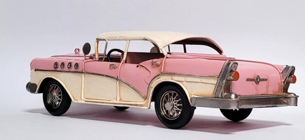 Buick Amerikaanse roze auto miniatuur model blikken deco, Ophalen of Verzenden, Nieuw, Auto's
