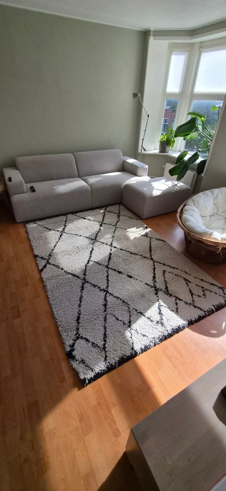 Vloerkleed Kwantum Tampa 160x230 cm wit/zwart, Huis en Inrichting, Ophalen, 150 tot 200 cm, 200 cm of meer, Scandinavisch