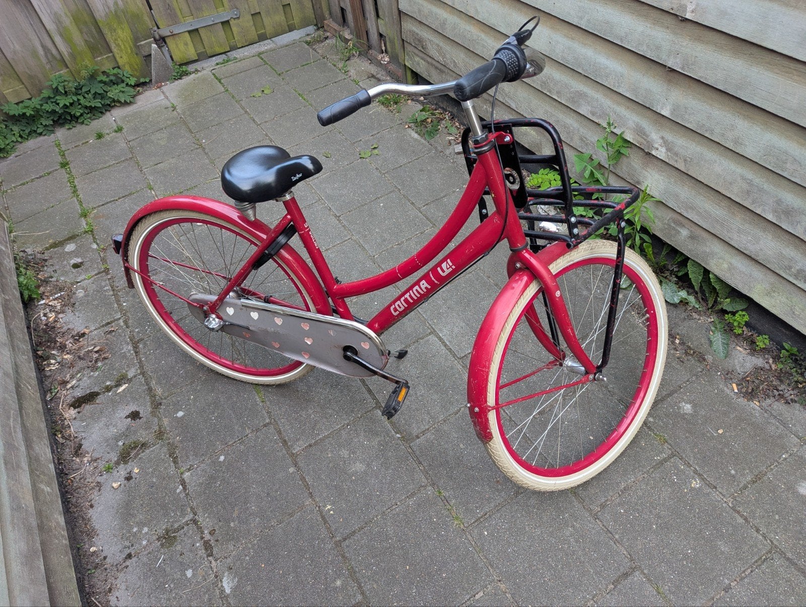 Cortina 26 inch meisjesfiets, Terugtraprem, Gebruikt, Cortina U4 transportfiets, Versnellingen