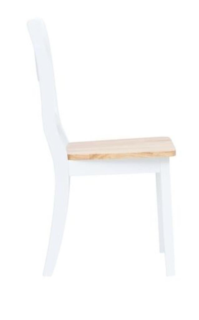2 Nieuwe Vidaxl Witte Eetkamerstoelen met Houten Zitting, Customerservice@vidaxl.nl, Wit, Nieuw, Ophalen of Verzenden