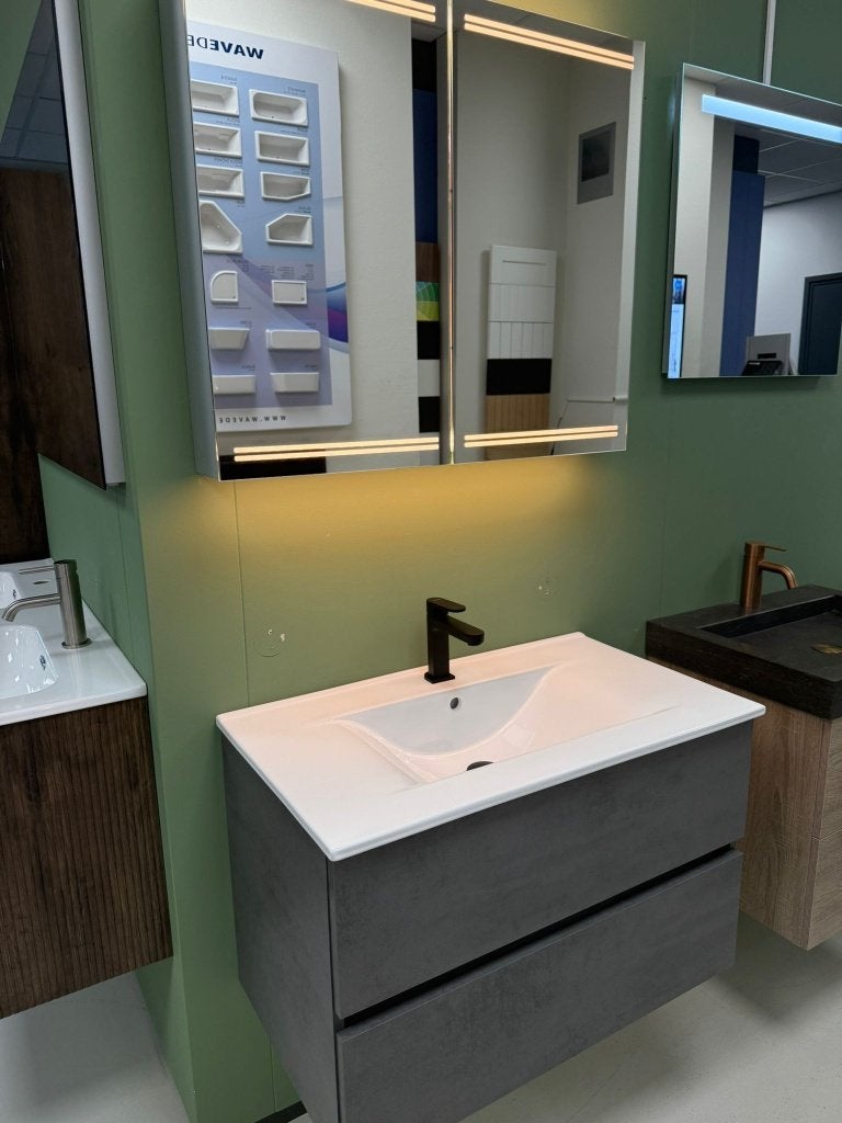 H&R Badmeubelset met spiegelkast 80 cm NIEUW, Ophalen, Spiegelkast, Nieuw, 50 tot 100 cm