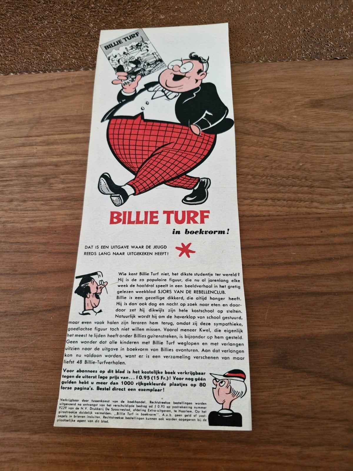 8 Verschillende Billie/Bessie Turf advertenties 32x12cm, Ophalen of Verzenden, 1960 tot 1980, Tijdschrift