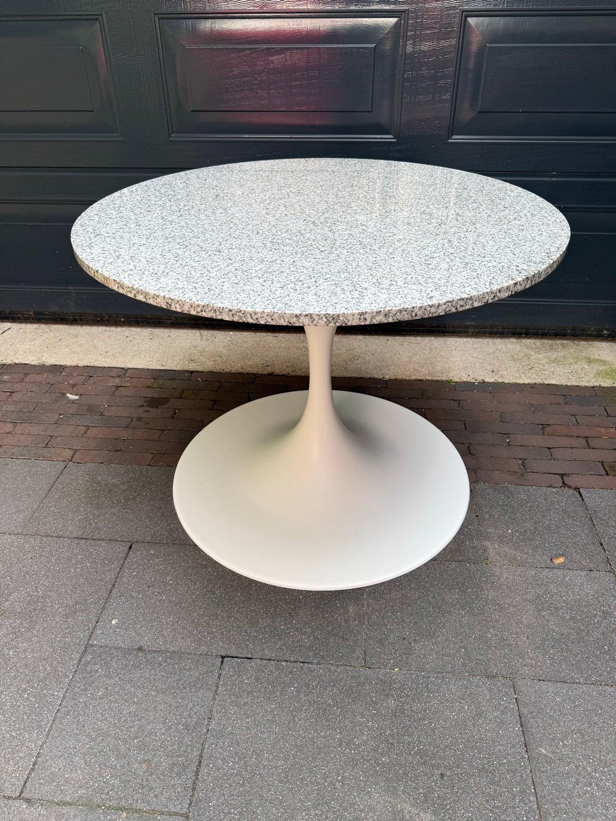 Stijlvolle Tulp Tafel met Marmeren Blad, Ophalen, Overige materialen, Gebruikt, 100 tot 150 cm
