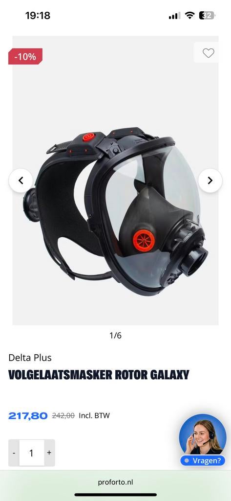 Nieuw Delta Plus Volgelaatsmasker met 4 filters M9001E, Ophalen of Verzenden, Nieuw, Volgelaatsmaskers