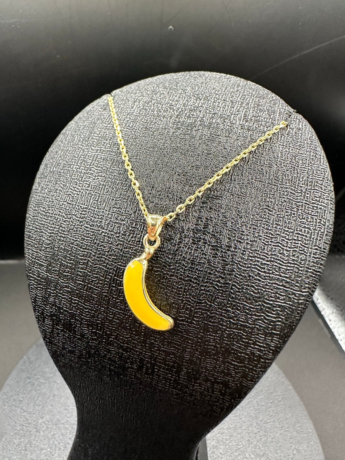 14k Gouden Ketting met Banaan Hanger - 42 cm, Sieraden, Tassen en Uiterlijk, Kettingen, Met hanger, Geel, Nieuw, Ophalen of Verzenden