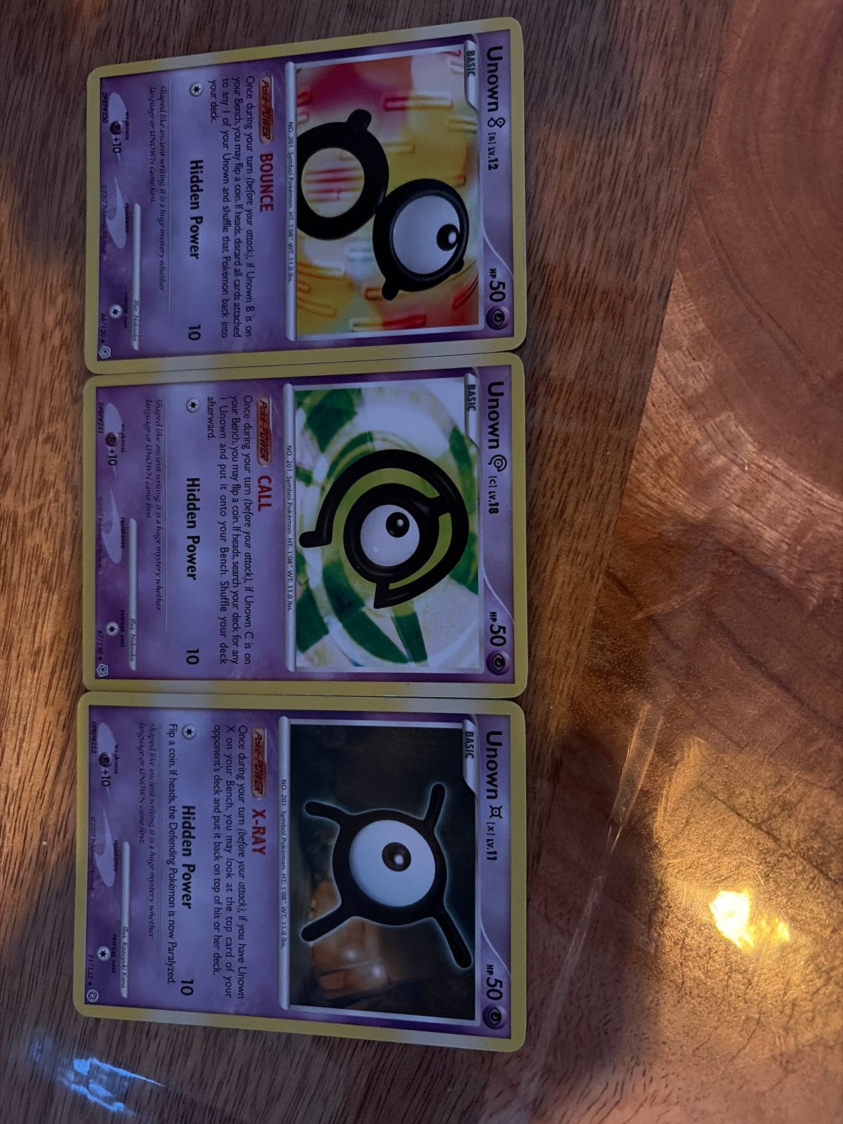 Pokémon Unown B, C en X Kaarten - Set van 3, Ophalen, Gebruikt, Meerdere kaarten