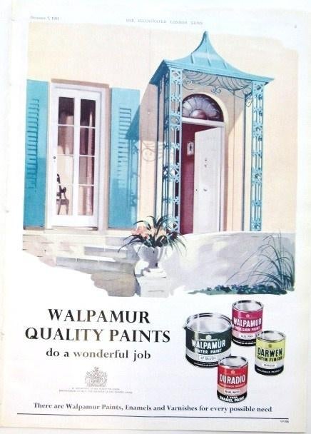 3 Engelse advertenties reclames 1961 - behang verf klussen, Verzamelen, Ophalen of Verzenden, Gebruikt, Overige typen