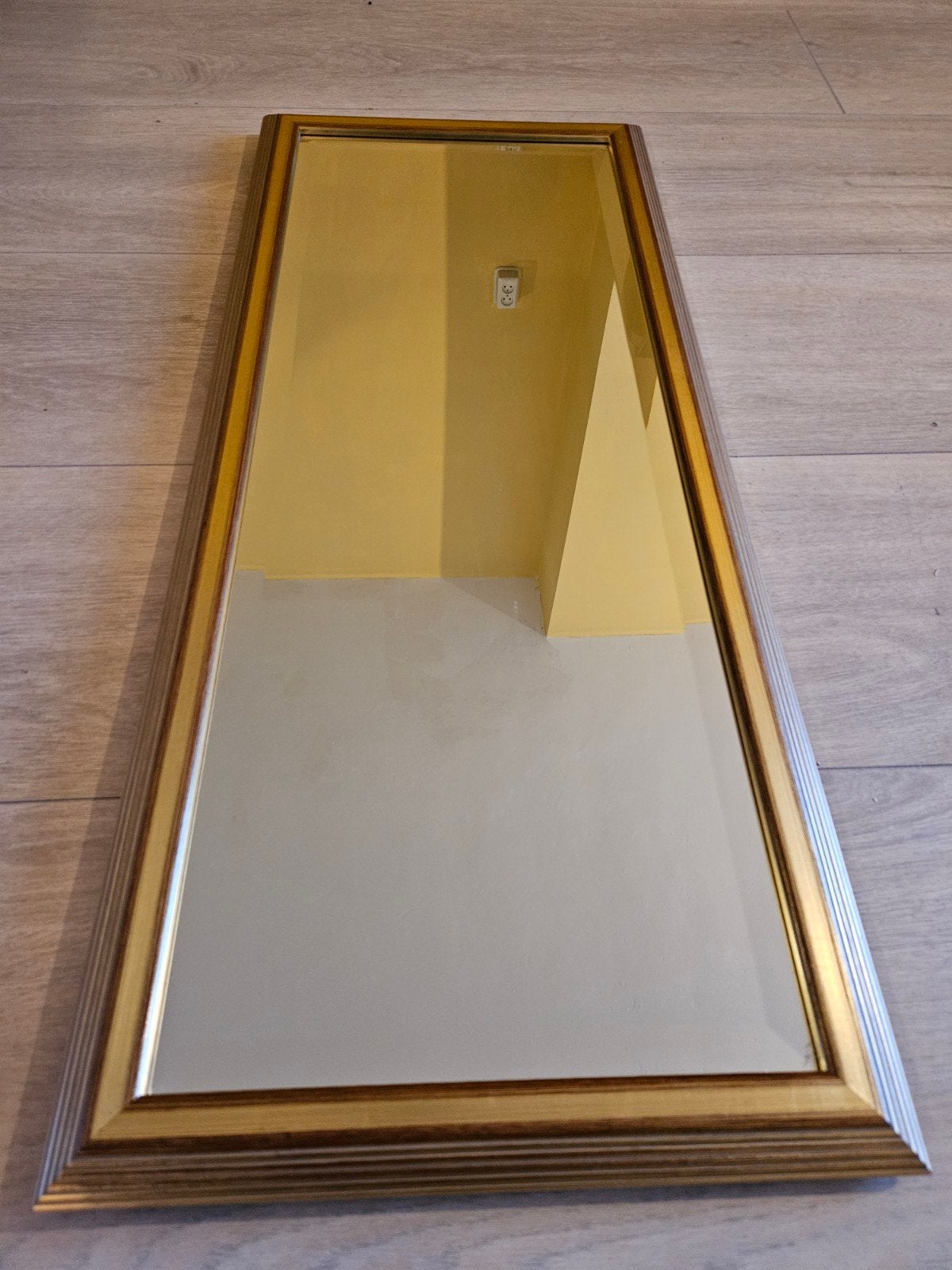 Facet geslepen gouden spiegel, Ophalen, Zo goed als nieuw, Rechthoekig, Minder dan 100 cm