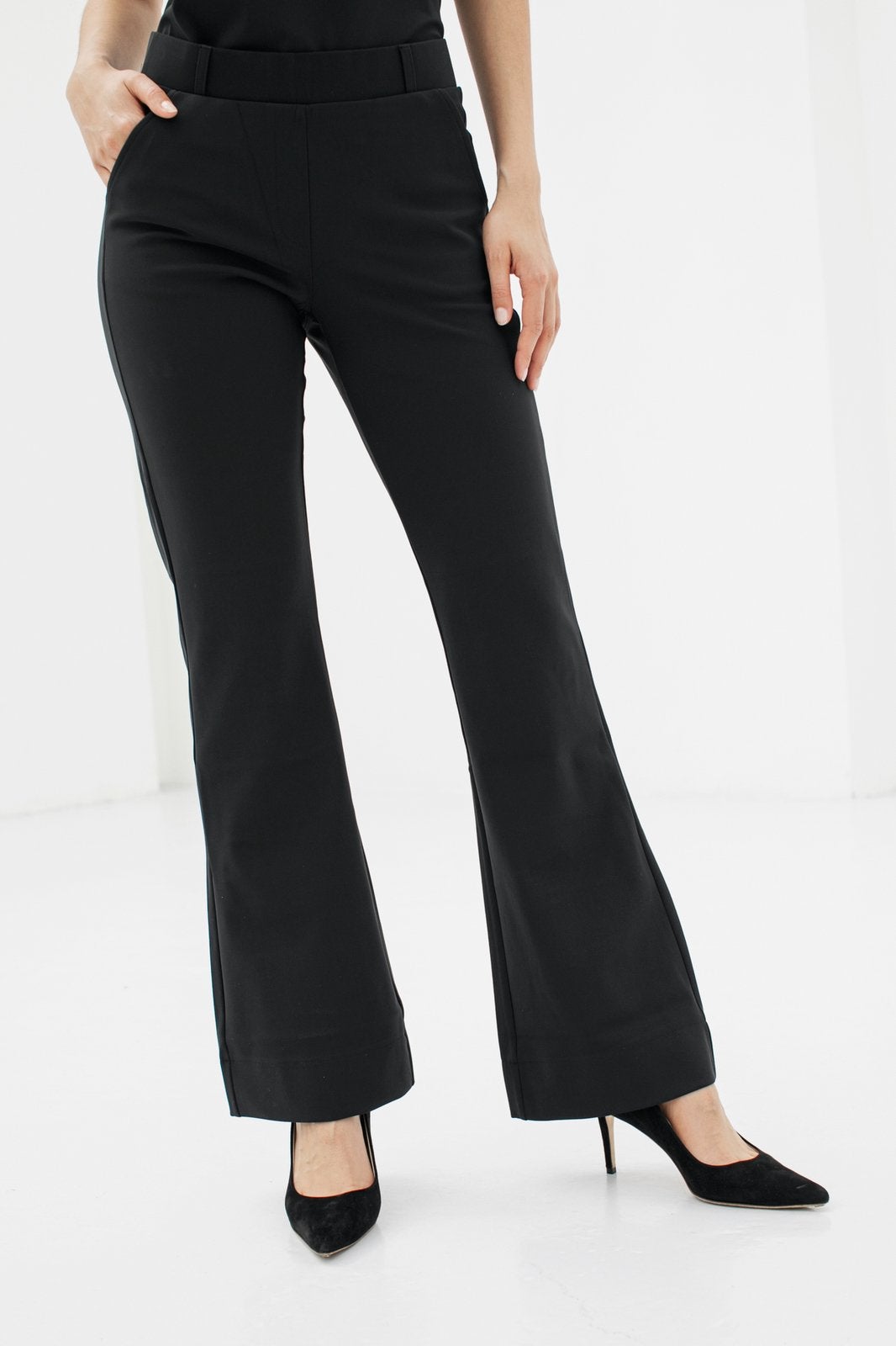 Studio Anneloes flared bonded broek zwart travelstof XXL, Kleding | Dames, Broeken en Pantalons, Zwart, Maat 46/48 (XL) of groter