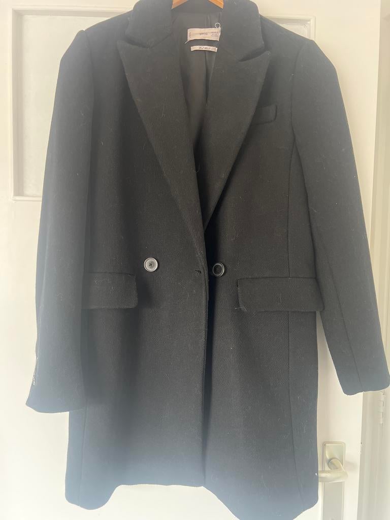 Stijlvolle Zwarte Mango Jas - Maat XS, Kleding | Dames, Jassen | Winter, Ophalen of Verzenden, Zo goed als nieuw, Maat 38/40 (M)