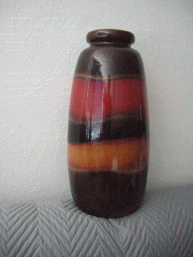Grote keramiek vaas Fat Lava glazuur Vulcano Ash 284-47 zgan, Ophalen, Overige kleuren, 47 cm, Zo goed als nieuw