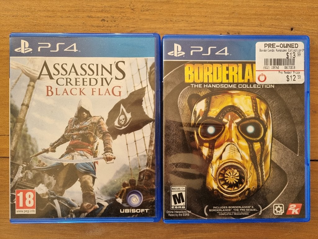 PlayStation 4 Games: Assassin's creed IV & Borderlands, Vanaf 18 jaar, 1 speler, Zo goed als nieuw, Ophalen