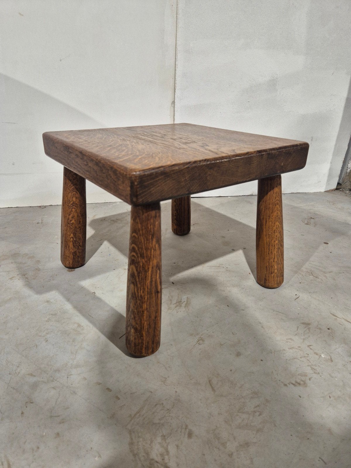 Vintage brutalist massief eiken tafeltje japandi, Ophalen of Verzenden