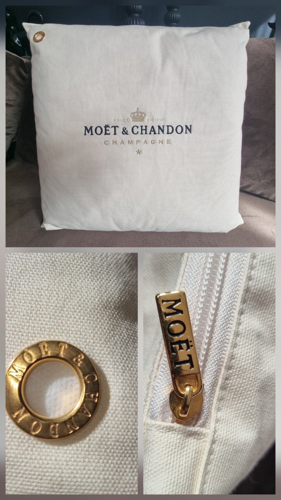 MOËT & CHANDON  BEIGE KUSSEN VAN 249,- NU 39,99‼️, Watersport en Boten, Ophalen of Verzenden, Nieuw, Interieur en Kussens