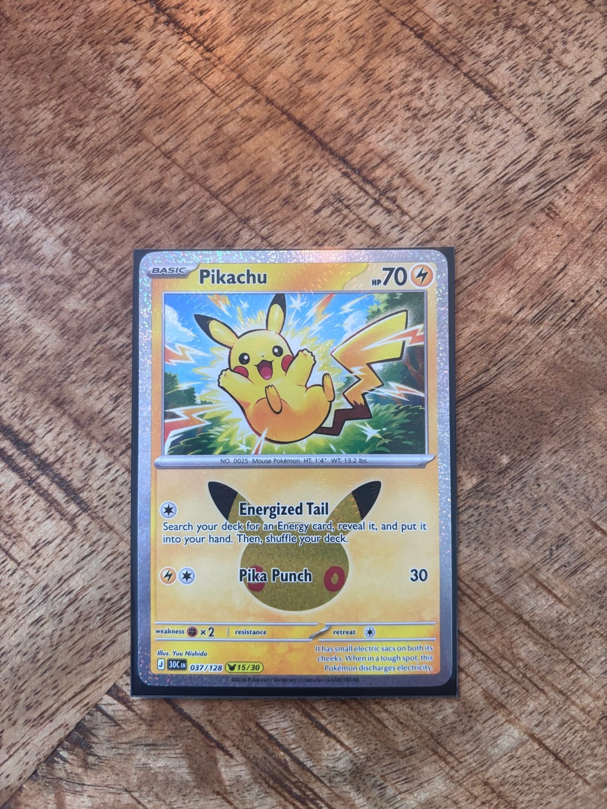 Pikachu Pokémon Kaart 037/128 (Basic, HP 70), Hobby en Vrije tijd, Ophalen of Verzenden, Nieuw, Losse kaart