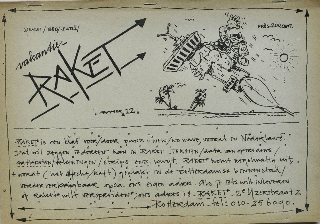 Raket no. 12 (1980) Rotterdam Dutch punk fanzine, Verzenden, Gelezen, Overige typen
