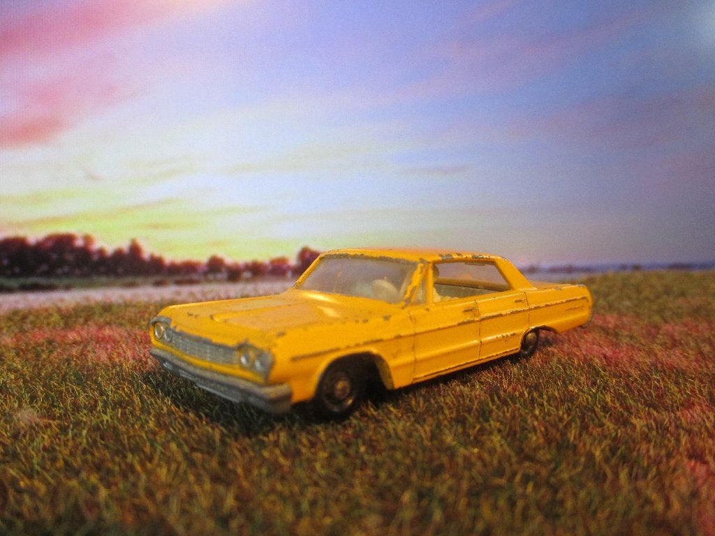 1:72 1963 Chevrolet Impala Taxi Lesney Nr.20 creme interieur, Ophalen of Verzenden, Gebruikt, Auto