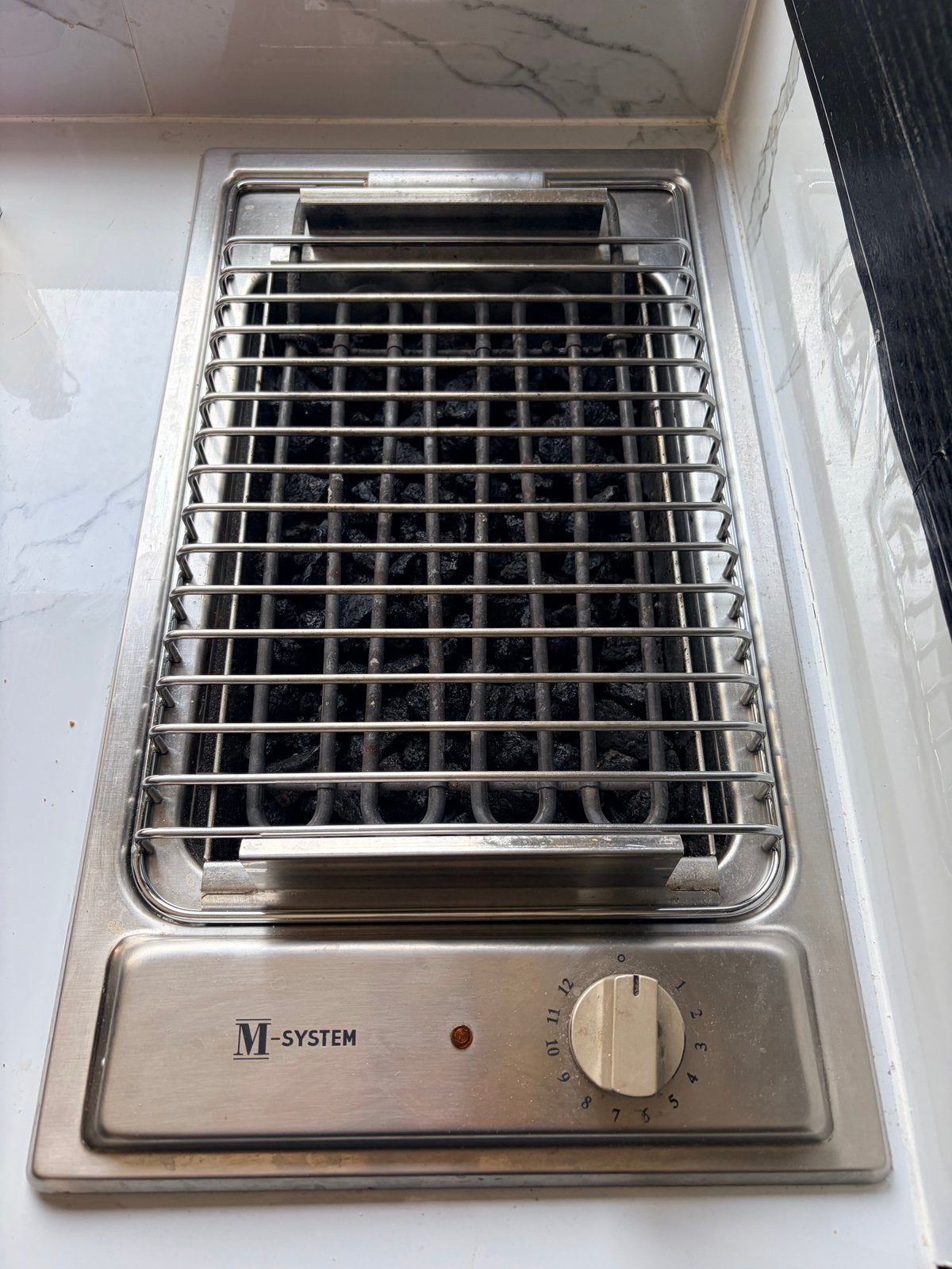 M-System inbouw lavasteen grill met doos lavastenen, Ophalen, Gebruikt