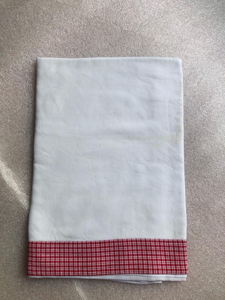 Baby laken - wit met rode rand - diverse 2 € per stuk, Gebruikt, Jongetje of Meisje, Wit, Overige typen