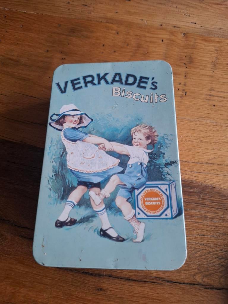 VERKADE's Biscuits oude koektrommel, Ophalen of Verzenden, Gebruikt, Koek(jes), Verkade