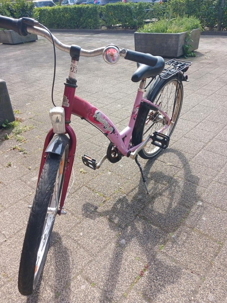 Roze kinderfiets 20 inch met terugtraprem, Terugtraprem, Gebruikt, Versnellingen, Ophalen of Verzenden