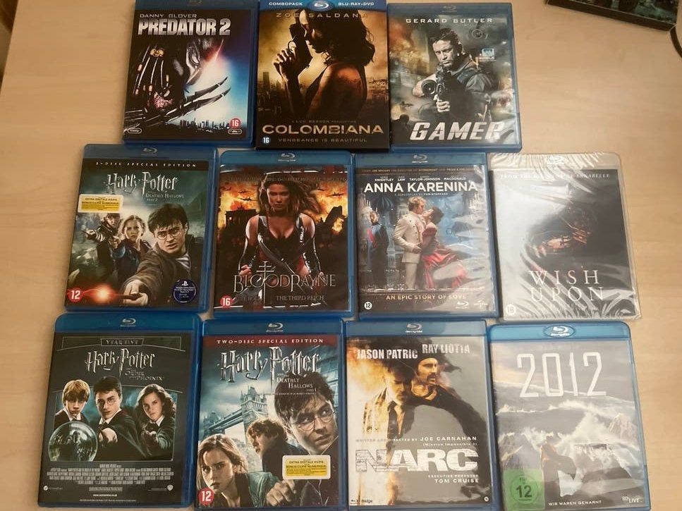 Blu-ray filmcollectie: Harry Potter, Predator, Colombiana en, Cd's en Dvd's, Engels, Vanaf 16 jaar, Nederlands, Actie