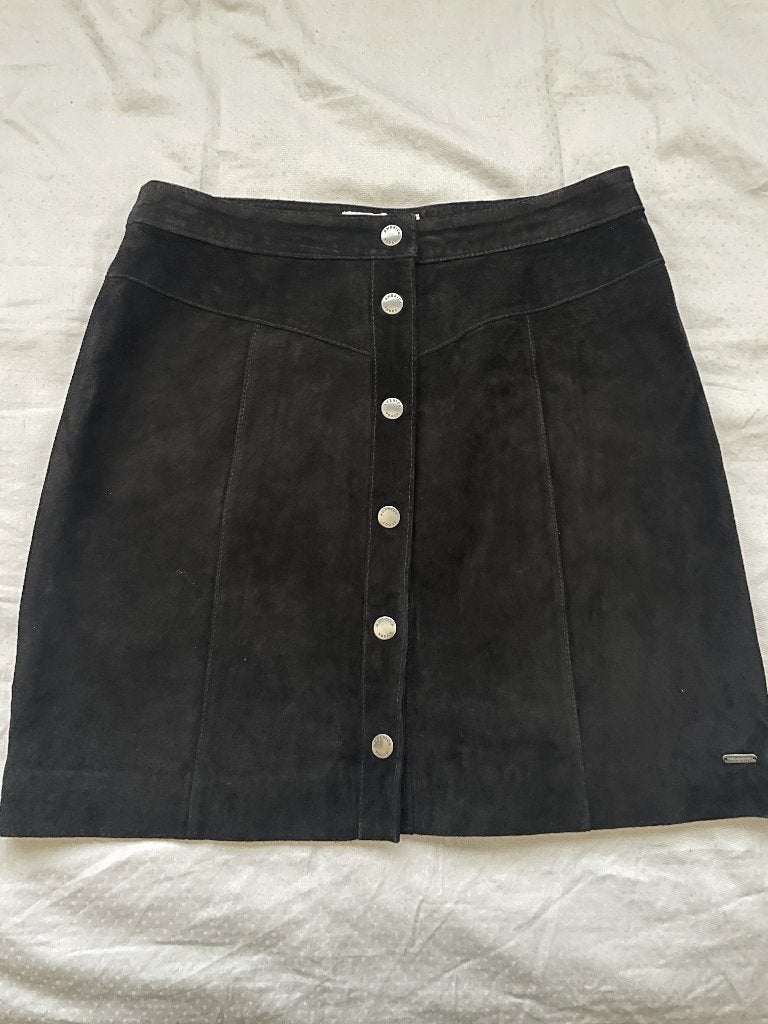 Rokje zwart suede AMERICA TODAY maat S boho hippie Ibiza, Zwart, Ophalen of Verzenden, Zo goed als nieuw, Maat 36 (S)