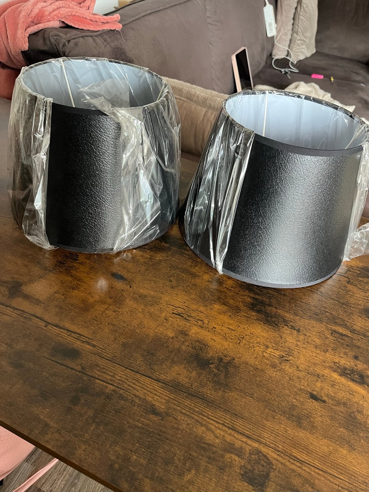 Nieuwe zwarte lampenkap (set van 2), Huis en Inrichting, Lampen | Lampenkappen, Nieuw, Minder dan 25 cm, Rond, Zwart, Ophalen