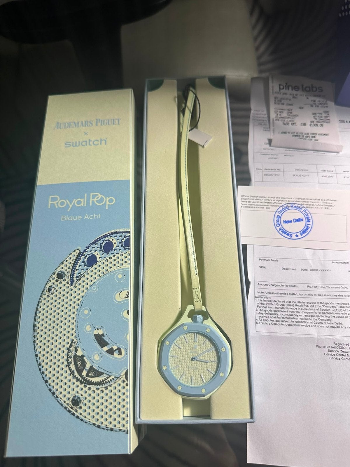 Swatch x Audemars Piguet Royal Pop BLAUE ACHT Zakhorloge, Sieraden, Tassen en Uiterlijk, Horloges | Dames, Swatch, Nieuw, Ophalen of Verzenden